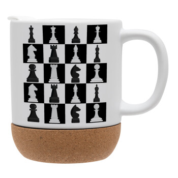 Chess set, Κούπα, κεραμική με βάση φελού και καπάκι (ΜΑΤ), 330ml (1 τεμάχιο)