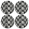 SET of 4 round wooden coasters (9cm)