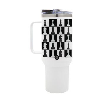 Chess set, Mega Tumbler με καπάκι, διπλού τοιχώματος (θερμό) 1,2L