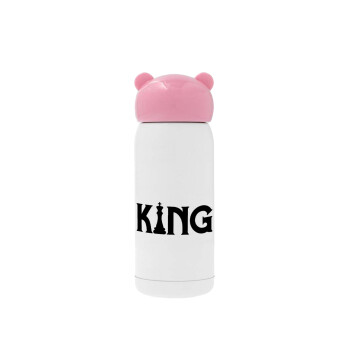 King chess, Pink stainless steel thermal flask, 320ml