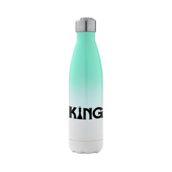 King chess, Metal mug thermos Green/White (Stainless steel), double wall, 500ml