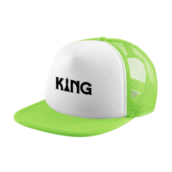 King chess, Adult Soft Trucker Hat with Mesh GREEN/WHITE (POLYESTER, ADULT, ONE SIZE)