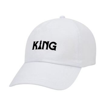 King chess, Adult Baseball Cap White 5-panel (POLYESTER, ADULT, UNISEX, ONE SIZE)