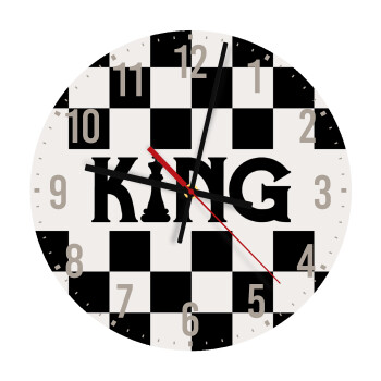 King chess, Ρολόι τοίχου ξύλινο (30cm)