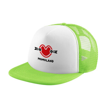 Momoland, Καπέλο παιδικό Soft Trucker με Δίχτυ ΠΡΑΣΙΝΟ/ΛΕΥΚΟ (POLYESTER, ΠΑΙΔΙΚΟ, ONE SIZE)