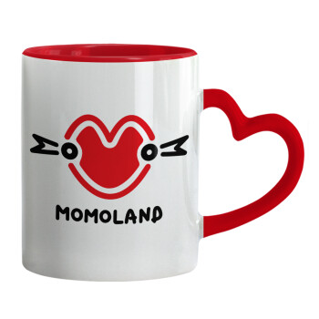 Momoland, Κούπα καρδιά χερούλι κόκκινη, κεραμική, 330ml