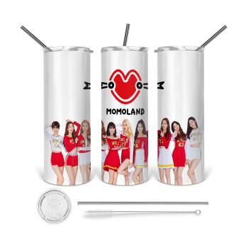 Momoland, 360 Eco friendly stainless steel tumbler 600ml, with metal straw & cleaning brush