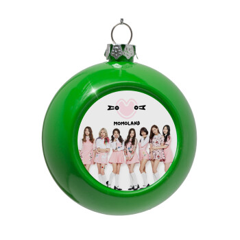 Momoland pink, Green Christmas tree ornament bauble 8cm