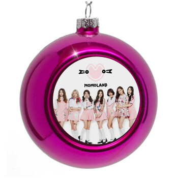 Momoland pink, Purple Christmas tree ornament bauble 8cm