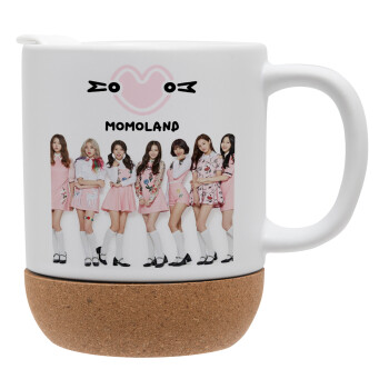 Momoland pink, Κούπα, κεραμική με βάση φελού και καπάκι (ΜΑΤ), 330ml (1 τεμάχιο)