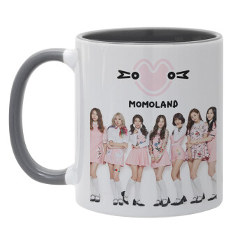 Momoland pink, Mug colored grey, ceramic, 330ml