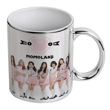 Momoland pink, Mug ceramic, silver mirror, 330ml