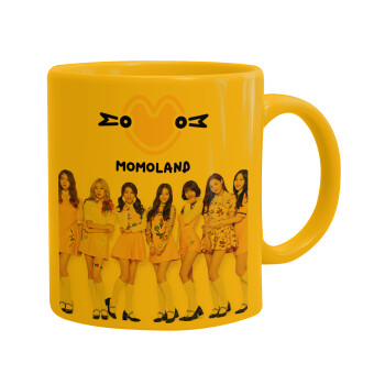 Momoland pink, Ceramic coffee mug yellow, 330ml