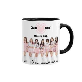 Momoland pink, Mug colored black, ceramic, 330ml