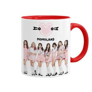 Momoland pink, Κούπα χρωματιστή κόκκινη, κεραμική, 330ml