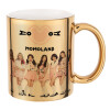 Mug ceramic, gold mirror, 330ml