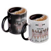 Color changing magic Mug, ceramic, 330ml when adding hot liquid inside, the black colour desappears (1 pcs)