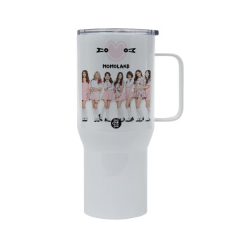 Momoland pink, Tumbler με καπάκι, διπλού τοιχώματος (θερμό) 750L