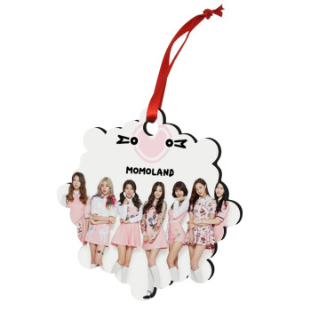 Momoland pink, Στολίδι Χριστουγεννιάτικο στολίδι snowflake ξύλινο 7.5cm