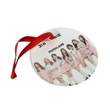 Momoland pink, Christmas ornament glass 9cm