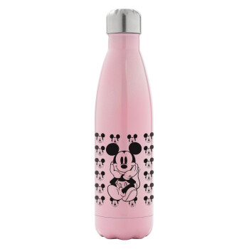 Mickey, Metal mug thermos Pink Iridiscent (Stainless steel), double wall, 500ml