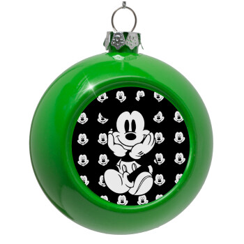 Mickey, Green Christmas tree ornament bauble 8cm