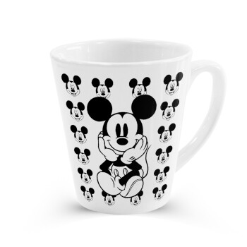Mickey, Κούπα κωνική Latte Λευκή, κεραμική, 300ml
