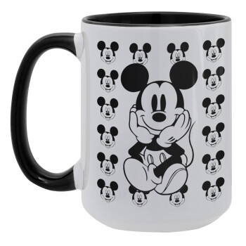 Mickey, Κούπα Mega 15oz, κεραμική Μαύρη, 450ml