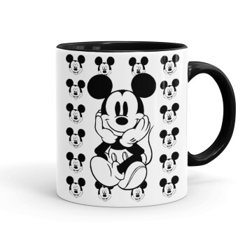 Mickey, Mug colored black, ceramic, 330ml