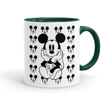 Mickey, Κούπα χρωματιστή πράσινη, κεραμική, 330ml