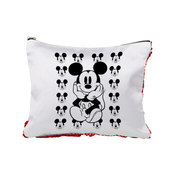 Mickey, Τσαντάκι νεσεσέρ με πούλιες (Sequin) Κόκκινο