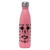 Metal mug thermos Pink Mat (Stainless steel), double wall, 500ml