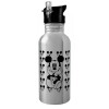 Metallic Silver with straw (600ml)