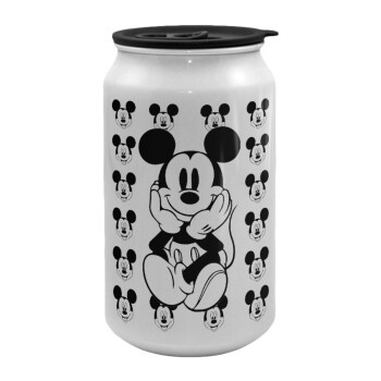 Mickey, Κούπα ταξιδιού μεταλλική με καπάκι (tin-can) 500ml