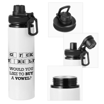 Wheel of fortune, go f..k yourself, Metal water bottle with safety cap, aluminum 850ml