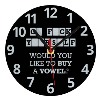 Wheel of fortune, go f..k yourself, Ρολόι τοίχου γυάλινο (20cm)