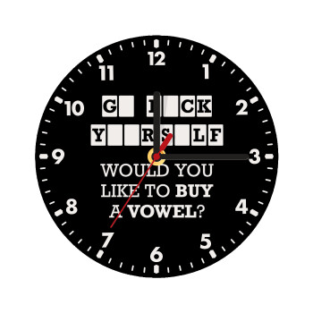 Wheel of fortune, go f..k yourself, Wooden wall clock (20cm)