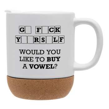 Wheel of fortune, go f..k yourself, Ceramic coffee mug Cork (MAT), 330ml (1pcs)