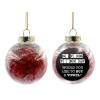 Transparent Christmas tree ball ornament with red filling 8cm