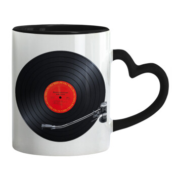 Columbia records bruce springsteen, Mug heart black handle, ceramic, 330ml