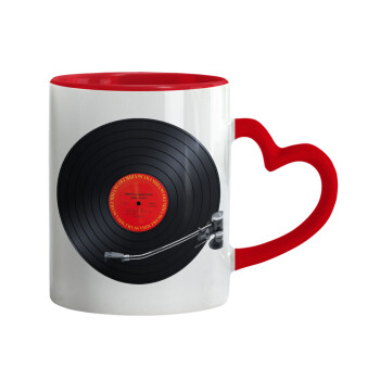 Columbia records bruce springsteen, Mug heart red handle, ceramic, 330ml