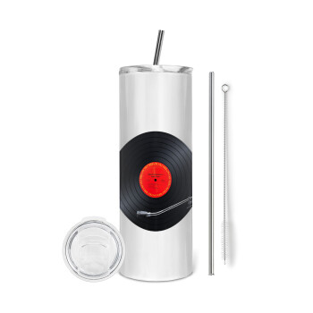 Columbia records bruce springsteen, Eco friendly stainless steel tumbler 600ml, with metal straw & cleaning brush