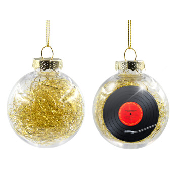 Columbia records bruce springsteen, Transparent Christmas tree ball ornament with gold filling 8cm