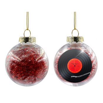 Columbia records bruce springsteen, Transparent Christmas tree ball ornament with red filling 8cm