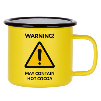 WARNING MAY CONTAIN HOT COCOA MUG PADDINGTON, Metallic enamel MATT Yellow cup 360ml