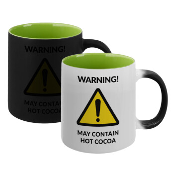 WARNING MAY CONTAIN HOT COCOA MUG PADDINGTON, Κούπα Μαγική εσωτερικό πράσινο, κεραμική 330ml που αλλάζει χρώμα με το ζεστό ρόφημα (1 τεμάχιο)