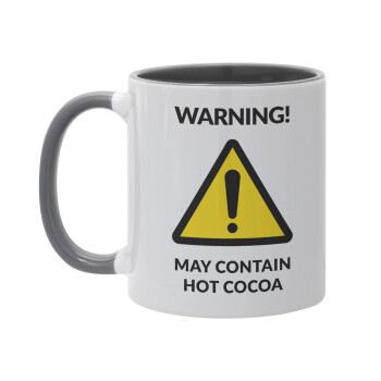 WARNING MAY CONTAIN HOT COCOA MUG PADDINGTON, Mug colored grey, ceramic, 330ml