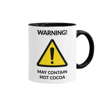 WARNING MAY CONTAIN HOT COCOA MUG PADDINGTON, Mug colored black, ceramic, 330ml