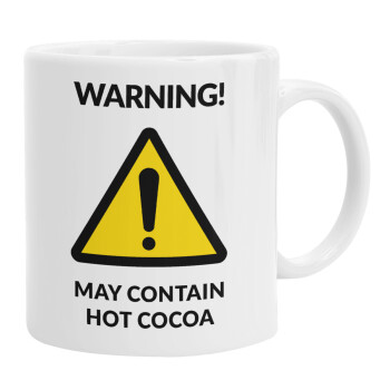 WARNING MAY CONTAIN HOT COCOA MUG PADDINGTON, Ceramic coffee mug, 330ml (1pcs)