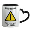 Mug heart black handle, ceramic, 330ml